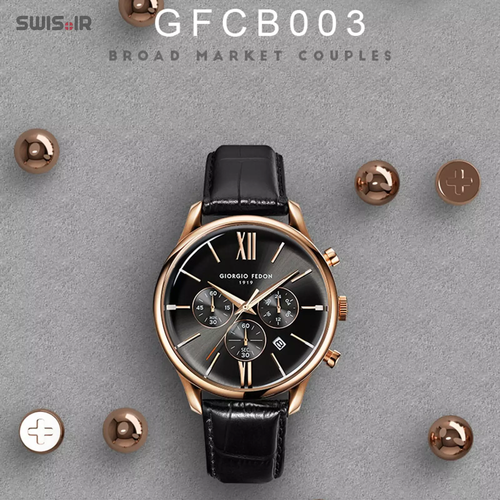 ساعت مچی مردانه برند جورجیو فدون ایتالیا مدل GFCB003