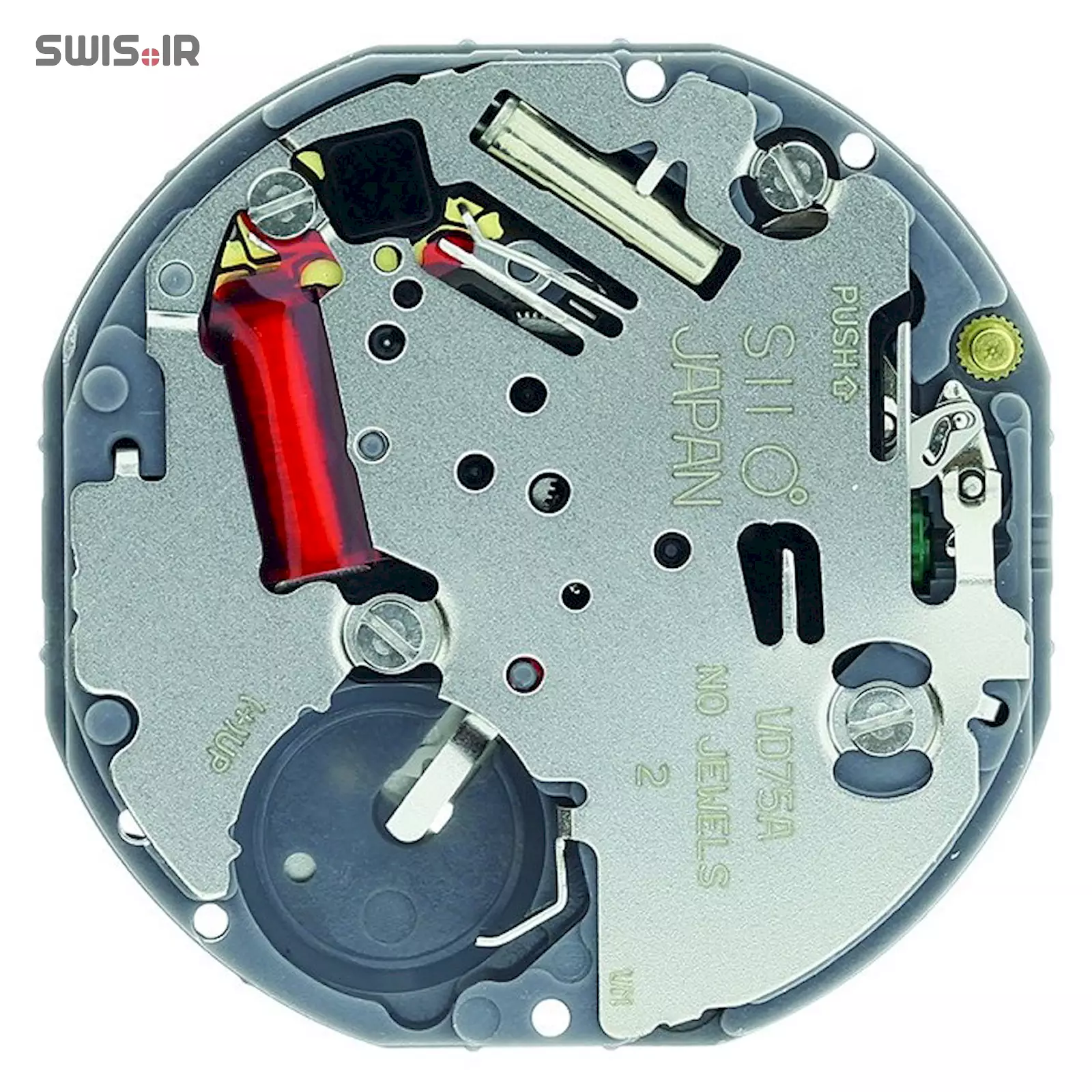 تصویر پشت موتور ساعت کالیبر VD75A-SII ساخت شرکت سیکو ـ اپسون ژاپن