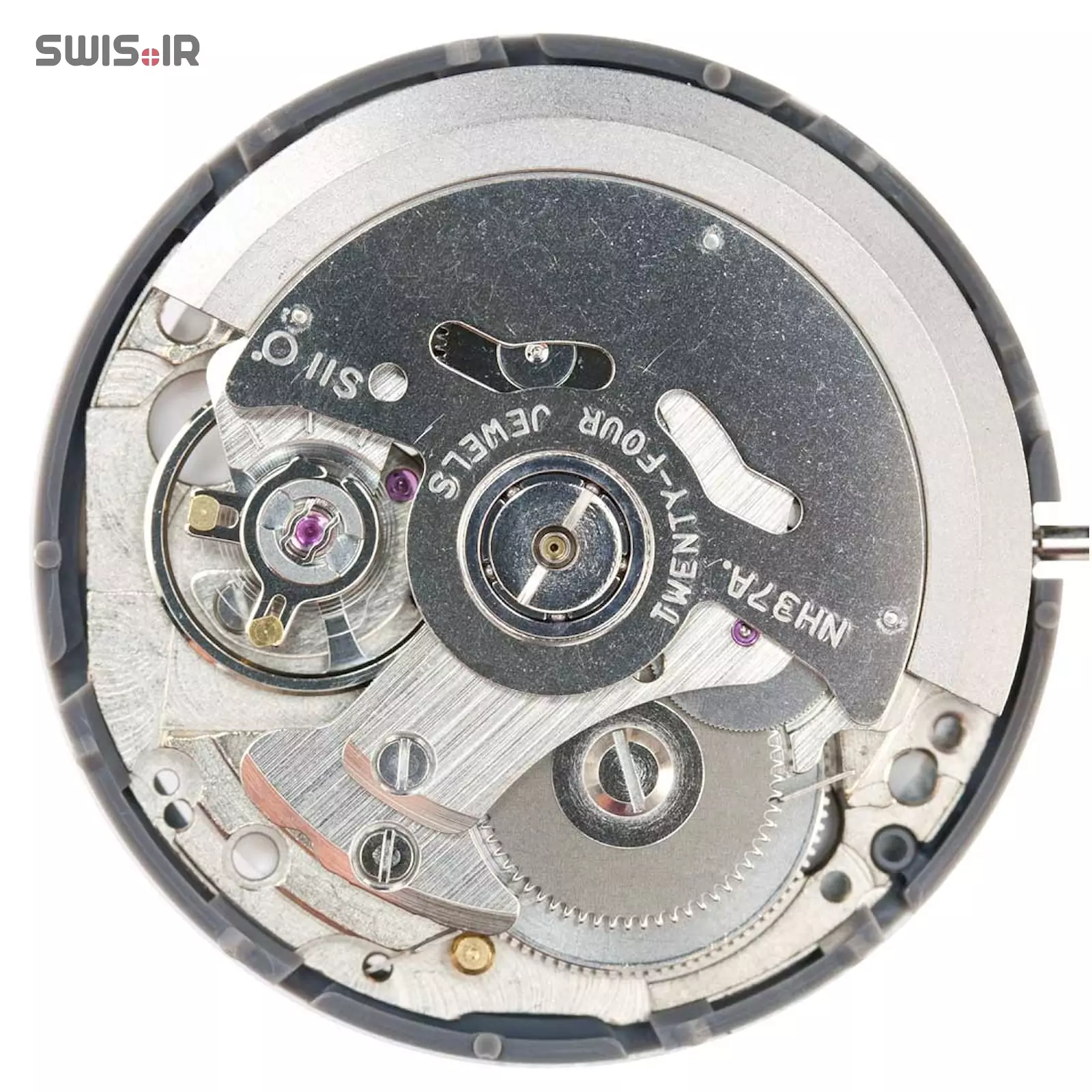 تصویر پشت موتور ساعت کالیبر NH37A ساخت شرکت سیکو ژاپن