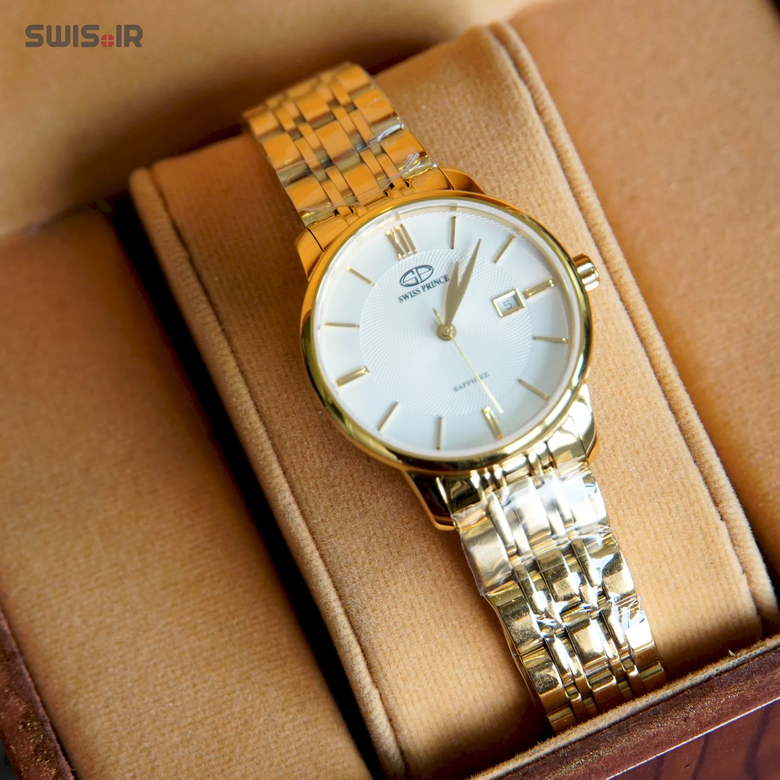 صفحه نمایش ساعت مچی زنانه برند سوئیس پرینس ‌مدل Gold-816-L