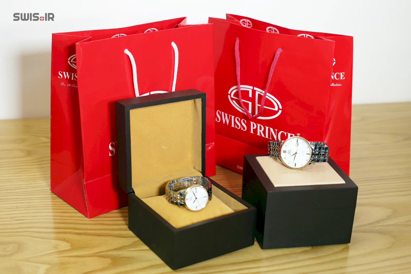 نمونه جعبه ساعت و ساک مخصوص برند سوئیس پرینس