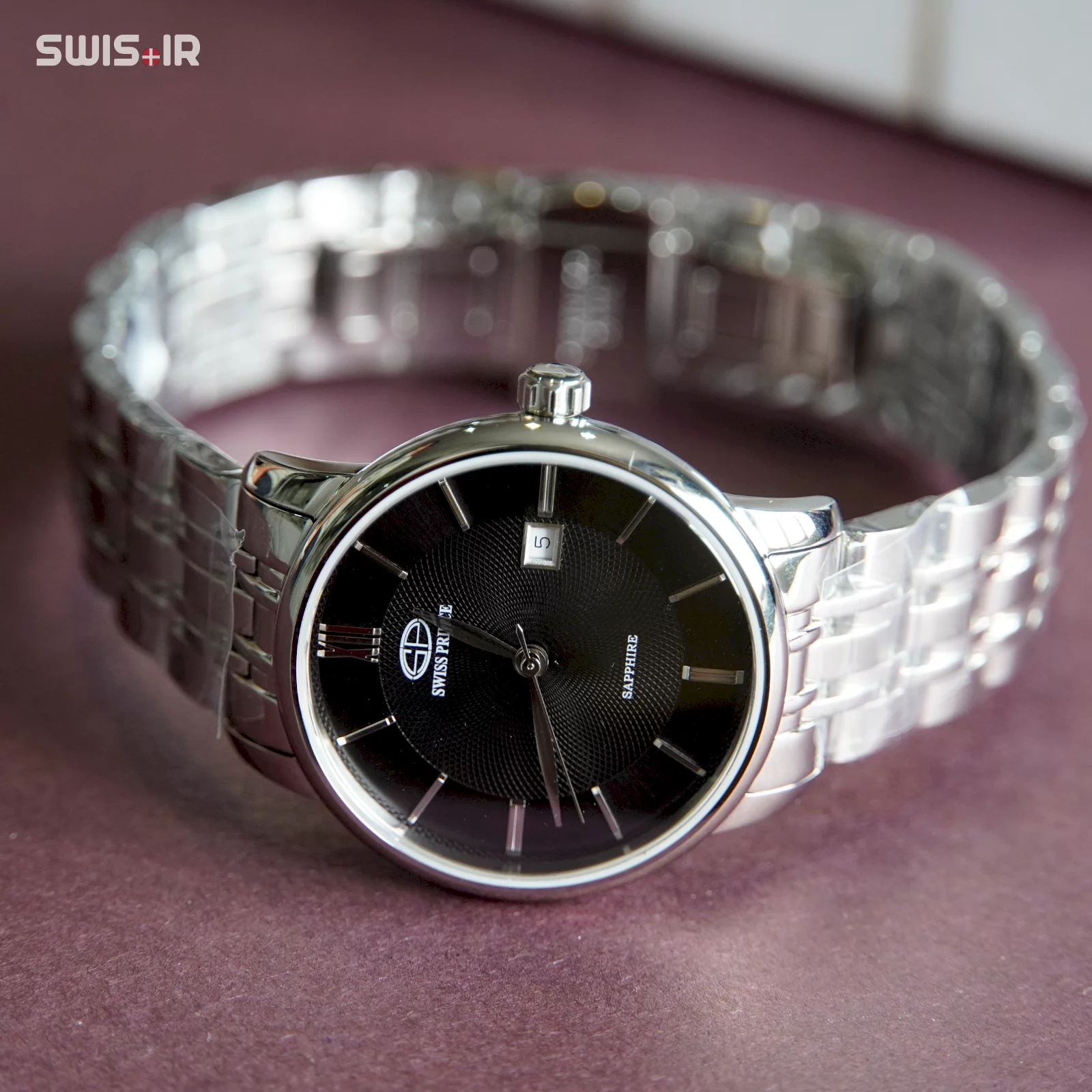ساعت مچی زنانه برند سوئیس پرینس مدل Silver-Black-816-L