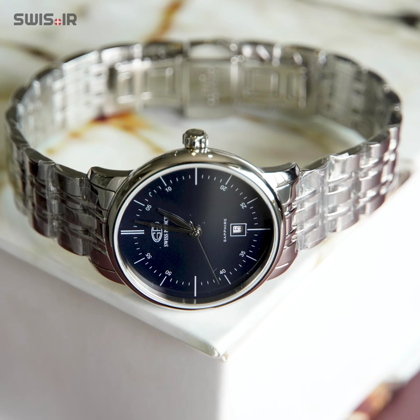 ساعت مچی زنانه برند سوئیس پرینس مدل Silver-Black-817-L