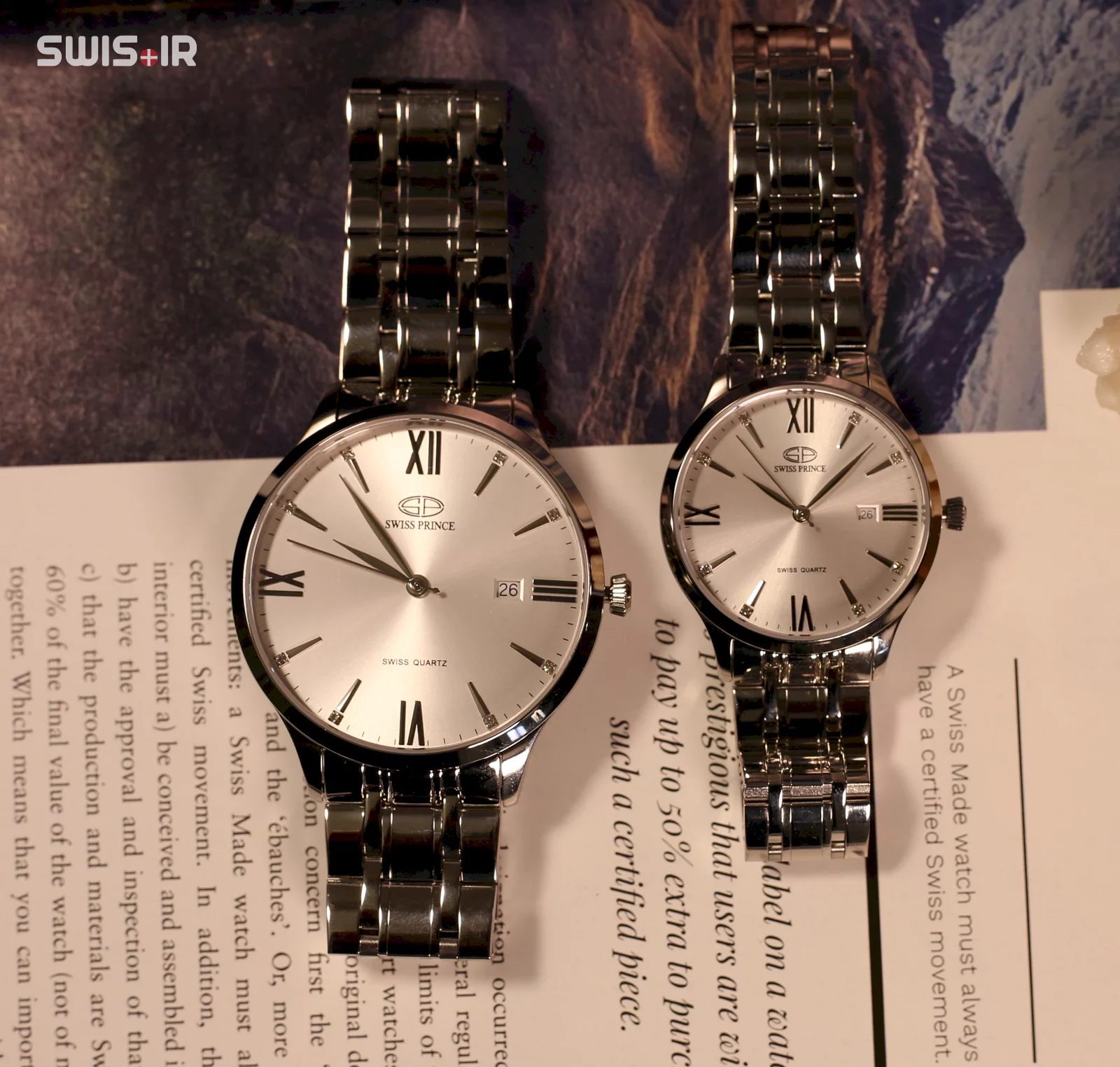 ست ساعت مچی نامزدی برند سوئیس پرینس مدل Silver-S-815